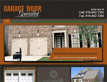 Tablet Screenshot of garagedoorspecialist.biz